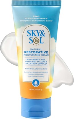 Picture of Sky and Sol Everything Cream 100% Grass Fed Beef Tallow Moisturizer | Moisturizer for Face and Body, Day & Night Skincare, Safe Natural Ingredients, After-Sun Care, All Skin Types, 3 oz