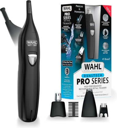 Picture of Wahl Pro Series Rechargeable Dual Sided Eyebrow, Ear & Nose Hair Trimmer | Painless Dualtech Eyebrow, Ear & Nose Hair Removal For Men, Rechargeable Facial Hair Removal Device – Model 3025656