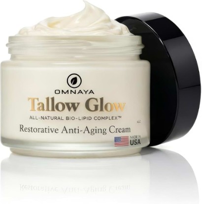 Picture of Organic Premium Grass-Fed Beef Tallow for Skin - With Bakuchiol & Gotu Kola for Anti-Aging, Face & Body Cream with Jojoba, Honey, Greek Olive Oil 4oz