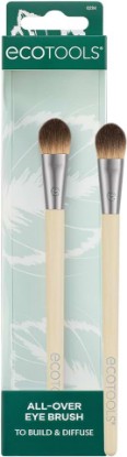 Picture of EcoTools All Over Eye Brush, Fluffy Eyeshadow Brush, Cruelty-Free, 1 Count | Eye shadow brush for blending lid and crease color, soft synthetic bristles for everyday eye makeup, sustainable, vegan