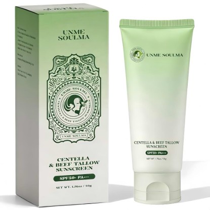 Picture of Centella Sunscreen SPF 50 | with Beef Tallow & Zinc Oxide Sun Protection | Skin Care & Moisturizing 3 in 1, Mineral Sunscreen for Face & Body, Water-Resistant, Vacation Travel Size (1.76oz / 50g)