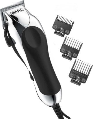 Picture of Wahl USA Chrome Pro Corded Clipper Complete Haircutting Kit for Men | Powerful Hair Clipper For Full Hair Clipping, Beard Trimming, & Grooming, Adjustable Taper Lever For Fading – Model 3024635