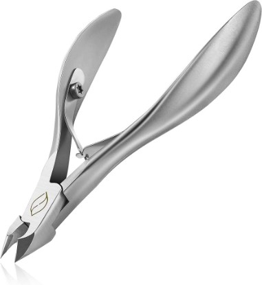 Picture of FERYES Cuticle Clippers 1/2 Jaw - Professional Cuticle Cutter Nail Cuticle Remover Tool, Nail Skin Clipper Hangnail Trimmer - Silver