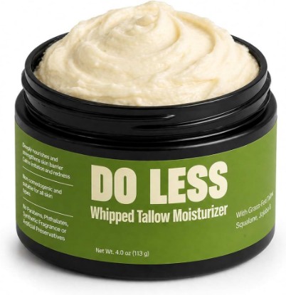 Picture of Do Less Whipped Beef Tallow Moisturizer for Skin, Face & Body, Deep Hydration for Dry Sensitive Skin with Grass-Fed Tallow, Manuka Honey & Jojoba Oil, 4oz