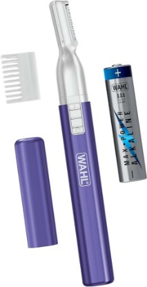 Picture of Wahl Clean & Confident Female Battery Pen Trimmer with Rinseable Blades for Eyebrows, Facial Hair, & Light Grooming- Hygienic Grooming & Easy Cleaning with Battery Included - Model 5640-100