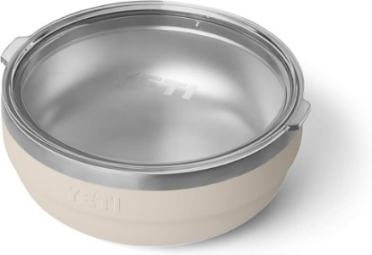 Picture of YETI Rambler Low Bowl, Vacuum Insulated, Stackable and Nestable Stainless Steel Bowl with Lid, 1.6 Quart, Cape Taupe