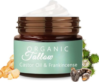 Picture of Grass Fed Beef Tallow with Frankincense Oil and Castor Oil, Organic Grass Fed Beef Tallow for Skin, Whipped Beef Tallow Frankincense Oil Castor Oil for Skin Face Body Moisturizer (1)