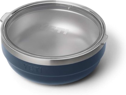 Picture of YETI Rambler Low Bowl, Vacuum Insulated, Stackable and Nestable Stainless Steel Bowl with Lid, 1.6 Quart, Navy