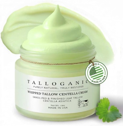 Picture of Beef Tallow for Skin Grass-Fed Whipped Tallow Centella Cream - 100% Natural Face & Body Moisturizer, to Support Hydration and Soothing, For Dry & Sensitive Skin, Made in USA