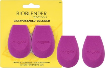 Picture of EcoTools Bioblender Makeup Sponge Duo, Makeup Blender, 2 Count | Natural finish with a beauty sponge for liquid & cream makeup, blending sponge, compostable and latex free
