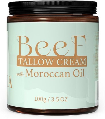 Picture of Beef Tallow for Skin - Organic Grass Fed Beef Tallow Balm, Whipped Beef Tallow for Face & Body, Moisturizer for Dry Skin, Shea Butter with Moroccan Oil (3.5 oz)