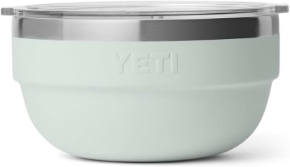 Picture of YETI Rambler Bowls, Vacuum Insulated, Stackable and Nestable Stainless Steel Bowl with Lid, 1 Quart, Ridgeline