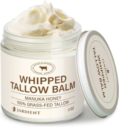 Picture of Jardient Beef Tallow Honey Balm for Skin: 100% Grass-Fed Beef Tallow Moisturizer For Face and Body - Organic Moisturizer Cream with Olive Oil Manuka Honey for Eczema and Dry Skin 2OZ