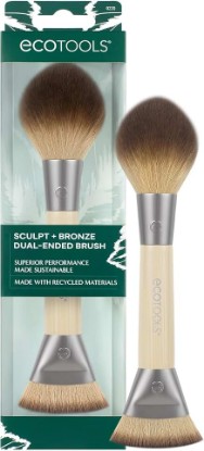 Picture of EcoTools Sculpt + Bronze Dual-Ended Makeup Brush, Contour Brush | Easy sculpted glow with a dual ended makeup brush for bronzer and contour, bronzer brush for face, travel-friendly and vegan