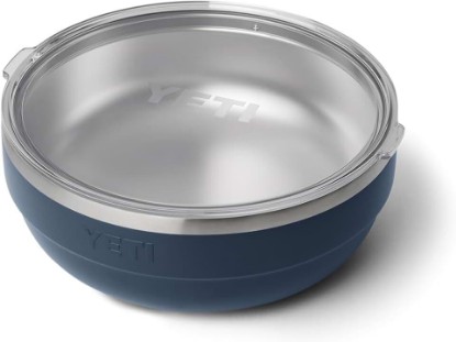 Picture of YETI Rambler Low Bowl, Vacuum Insulated, Stackable and Nestable Stainless Steel Bowl with Lid, 3.6 Quart, Navy