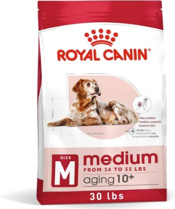 Picture of ROYAL CANIN Size Health Nutrition Medium Aging 10+ Senior Dry Dog Food, 30 lb Bag