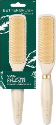 Picture of EcoTools Curl Activating Detangler Hairbrush for Curly & Wavy Hair | Less breakage on wet hair with a curl defining brush and bamboo hair brush with wide-spaced bristles