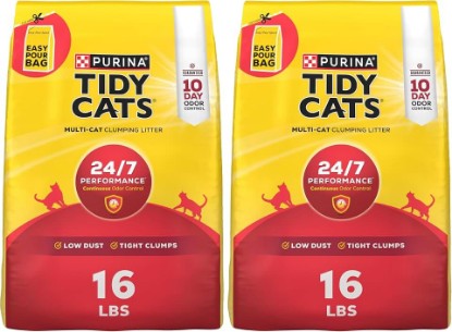 Picture of Purina Tidy Cats Clumping Cat Litter Odor Control, 24/7 Performance Multi Cat Litter - 16 lb. Bag (Pack of 2)