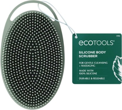 Picture of EcoTools Silicone Body Scrubber, Gentle Cleansing & Exfoliating | Relaxing clean with silicone shower scrubber for bath or shower, body wash scrubber, textured massage side and hanging handle