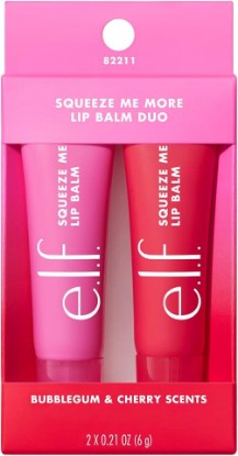 Picture of e.l.f. Squeeze Me More Lip Balm Duo, Cherry/Bubblegum | Moisturizing Balm For A Sheer Tint Of Color, Made With Hyaluronic Acid, Vegan & Cruelty-Free, Cherry & Bubblegum
