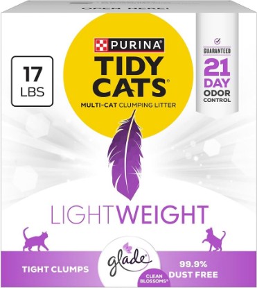 Picture of Purina Tidy Cats LightWeight Glade Clean Blossoms Litter, 17 lb | Glade Scented, tight clumping and low-dust formula offers 21-day odor control for multi-cat homes