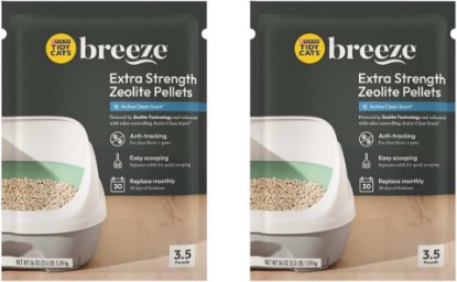 Picture of Tidy Cats Breeze Extra Strength Zeolite Pellets, Active Clean Scent 3.5 lb (Pack of 2)