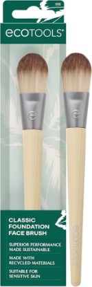 Picture of EcoTools Classic Flat Foundation Brush for Natural Makeup, 1 Count | Smooth, streak-free foundation brush for liquid makeup, flat makeup brush with dense bristles and a bamboo handle