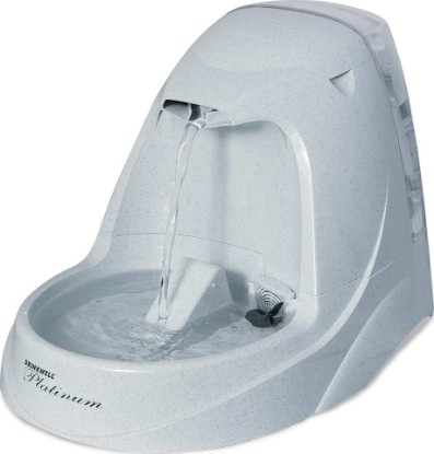 Picture of PetSafe Drinkwell Platinum Cat Water Fountain, 168 oz/5L, Grey | Free-Falling Stream Encourages Drinking, Dishwasher Safe, Large Capacity, Includes Replaceable Carbon Filter