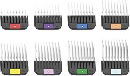 Picture of Wahl Pro Animal Stainless Steel Attachment Comb Set, Multicolor 2 | 8 Cutting Lengths, Color-Coded Dog and Cat Clipper Guides, Animal Grooming Essentials, Snag-Free Cutting