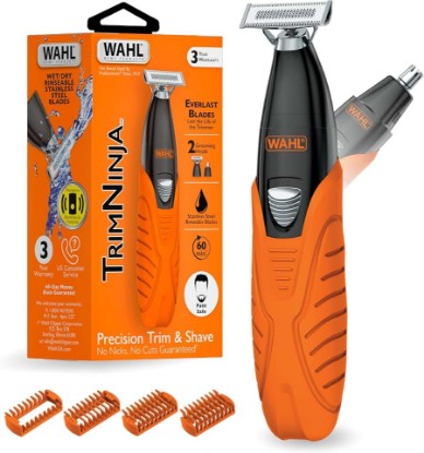 Picture of Wahl TrimNinja 2 in 1 Hybrid Electric Shaver & Ear Nose Trimmer for Men | Bi-Directional Facial Hair Shaving Plus Precision Ear And Nose Trimming For Men – Model 3030114