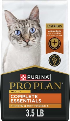 Picture of Purina Pro Plan Senior Cat Food Dry 7+ Complete Essentials Chicken and Rice Formula - 3.5 lb. Bag