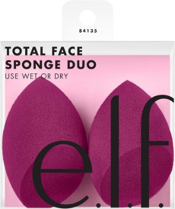 Picture of e.l.f. Total Face Sponge Duo, Plush, Multi-Sided & Latex-Free Makeup Sponges For Easy Blending Of Concealer, Highlighter & more, Vegan & Cruelty-Free