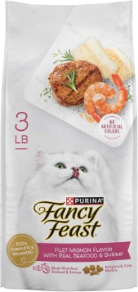 Picture of Fancy Feast Purina Dry Cat Food Filet Mignon Flavor - 3 lb. Bag | Filet Mignon flavor made with real seafood and shrimp for a savory taste cats love