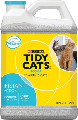 Picture of Tidy Cats Scoop Cat Box Filler Instant Action, Immediate Odor Control, Formulated For Multiple Cats, 20 Lb