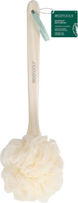 Picture of EcoTools EcoPouf Bath Brush, Loofah for Men and Women, 1 Count | Back brush for shower made with long handle, soft netting for gentle exfoliation, bamboo loofah