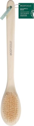 Picture of EcoTools Bath Bristle Brush, Back Scrubber for Shower with Long Handle | Smooth skin daily, body brush for showering with bamboo handle, vegan, cruelty-free, nylon bristles, back brush for shower