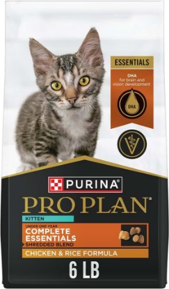 Picture of Purina Pro Plan Complete Essentials Kitten Food, Chicken & Rice, 6 lb Bag | Shredded Blend, high protein, DHA to nourish brain and vision, live probiotics for digestive and immune health