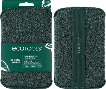 Picture of EcoTools XL Body Buffer Exfoliating Body Scrubber, 1 Count | Softer skin fast with a shower sponge for whole-body cleansing, body sponge, easy-hold strap and 57% recycled polyester
