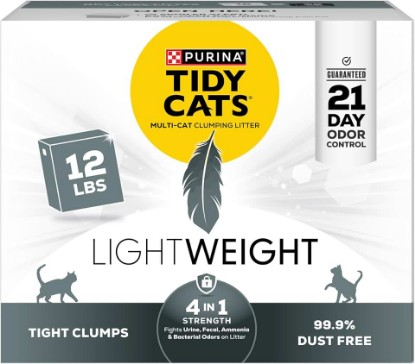 Picture of Purina Tidy Cats Lightweight 4-in-1 Strength Multi-Cat Cat Litter, Odor Control, Clumping, 99.9 Percent Dust Free, 12 lb. Box