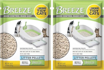 Picture of Purina Tidy Cats Breeze Litter Pellets Refill Pouch, Made for Multiple Cats, Anti-Tracking Pellets, 3.5 LB Refill Pouch (Pack of 2)
