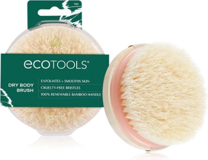 Picture of EcoTools Dry Body Brush for Dry Brushing, Smooth Skin, 1 Count | Soft, glowing skin, body scrub brush, leg exfoliator, travel size, bamboo handle