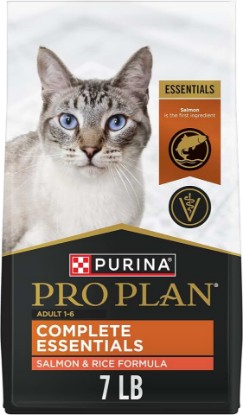 Picture of Purina Pro Plan High Protein Dry Cat Food, Salmon & Rice, 7 lb Bag | Real salmon first ingredient, cat food with probiotics and prebiotic fiber, omega-6 fatty acids for skin and coat