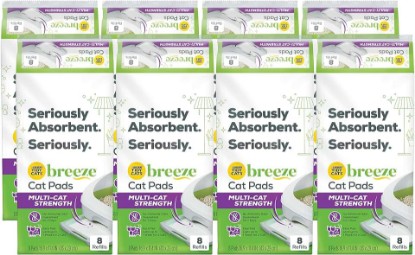 Picture of Purina Tidy Cats Cat Litter Accessories, Breeze Pads Refill Pack Multi Cat Litter 8 Count Bag 8 Count (Pack of 8)