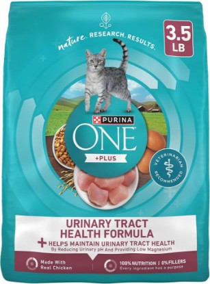 Picture of Purina ONE High Protein Urinary Tract Health Dry Cat Food, 3.5 lb Bag | Made with real chicken, no artificial flavors or colors. Low-magnesium formula balances pH and boosts immune defense