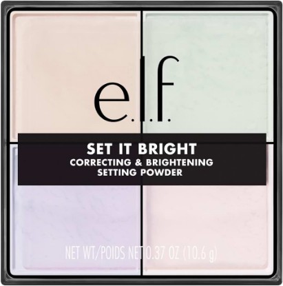 Picture of e.l.f. Set it Bright Powder Quad, Fair | Brightening Loose Setting Powder, Bakes, Blurs & Sets for Soft-Matte Radiance, Velvet Puff Included, Vegan & Cruelty-Free