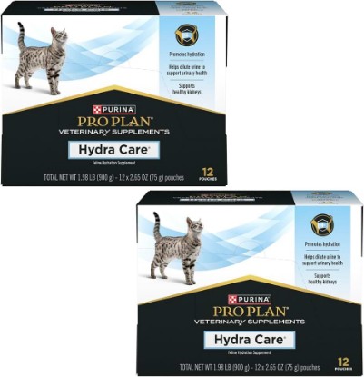 Picture of Purina Pro Plan Veterinary Hydra Care Cat Hydration Supplement, 24 Pouch | Nutrient-enriched water formula increases liquid intake and supports hydration and healthy kidneys in convenient pouches