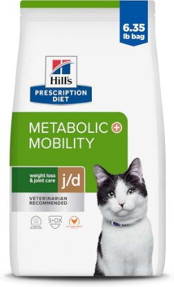 Picture of HILL'S PRESCRIPTION DIET j/d Joint Care+Metabolic Weight Care Dry Cat Food | #1 Veterinarian Recommended, Chicken Recipe, 6.35 lb. Bag