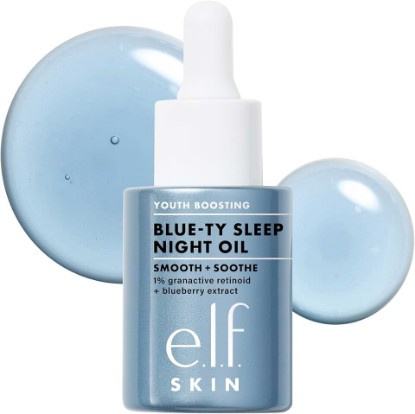 Picture of e.l.f. SKIN Youth Boosting Blue-ty Sleep Night Oil | Gentle Overnight Face Oil, Treats Fine Lines & Uneven Texture, Lightweight, Vegan & Cruelty-Free