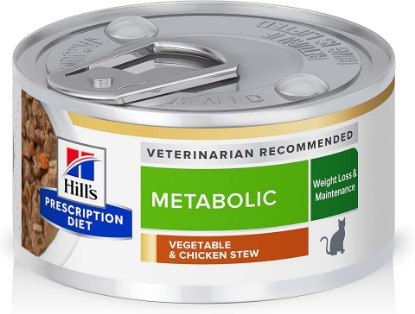 Picture of Hill's Prescription Diet Metabolic Weight Management Wet Cat Food | #1 Veterinarian Recommended, Vegetable & Chicken Stew, 2.9 oz. Cans, 24-Pack