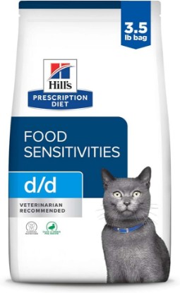 Picture of HILL'S PRESCRIPTION DIET d/d Skin/Food Sensitivities Dry Cat Food | #1 Veterinarian Recommended, Duck & Green Pea Recipe, 3.5 lb. Bag